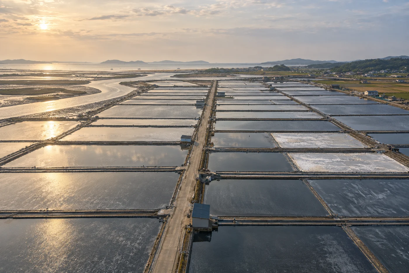 Illustration of salt pans beside the Gochang tidal-flat coast